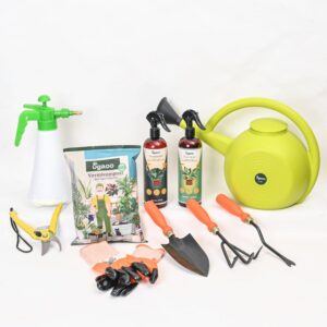 UGAOO Outdoor Gardening Tool Kit for Balcony, Home | 10 UGAOO Outdoor Gardening Tool Kit for Balcony, Home | 10 Pcs | Cultivator, Weeder, Trowel, Pruner, Spray Pump, Watering Can Vermicompost, Plant Tonic Spray, Neem Guard Spray, Gloves