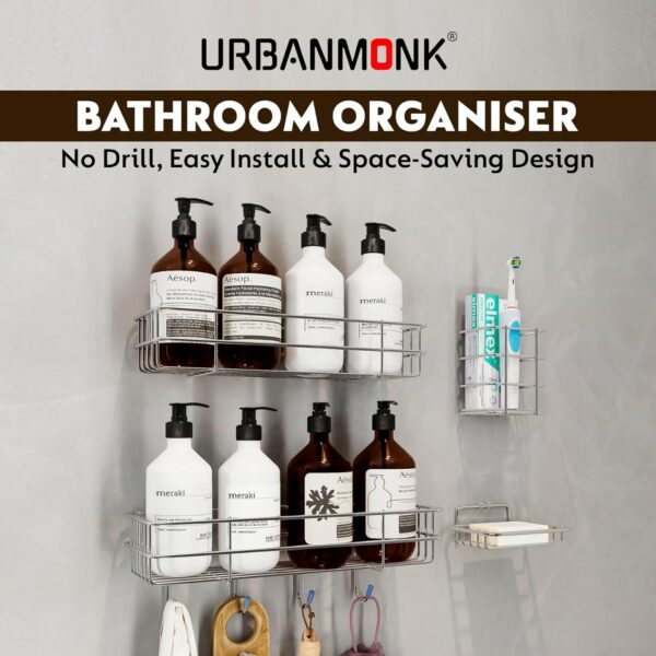 URBANMONK-4-Pcs-Bathroom-Organiser-Without-Drill-Bathroom-Accessories-Set-Bathroom-Stand-for-wall-Toothbrush-Soap-and-Shampoo-Holder.jpg URBANMONK 4 Pcs Bathroom Organiser Without Drill |Bathroom Accessories Set | Bathroom Stand for wall Toothbrush, Soap and Shampoo Holder