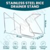 URBANMONK Rice Pot Drainer Stand | Stainless Steel Stand for Fruit, Beans, Noodle Strainer | Cooked Ricestrainerstand | Hands free Rice DrainerStand