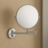 USF 8 Inch Makeup & Shaving Mirror for Bathroom | 5X Magnifying Double Sided Mirror | Adjustable Wall Mounted Bracket | Round Frame Design | Silver Finish | 3 Years Warranty