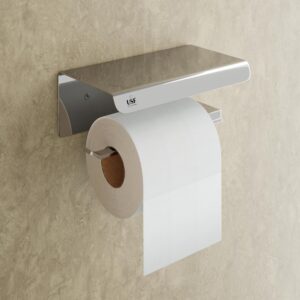 USF Bathroom Toilet Roll Holder | 304 Stainless Steel Build | Square Paper Holder for Wash Area | Chrome Finish | Strong & Long Lasting Design | Easy Installation | 3 Years Warranty