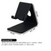 V-CUBE DESIGNS Premium Vegan Leather Universal Mobile Holder | Steel Frame | Angular Desk Phone Stand with Anti-Slip Leather Surface | Fits all Smartphones, Tablets, Kindle, iPad up to 7 Inches |Black