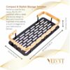 VELVYT Aluminium Bathroom Shelves, Bathroom Organiser Without Drill, Self-Adhesive Multipurpose Wall Mounted Bathroom Shelf & Kitchen Organizer, Bathroom Rack (Pack of 2, Gold)