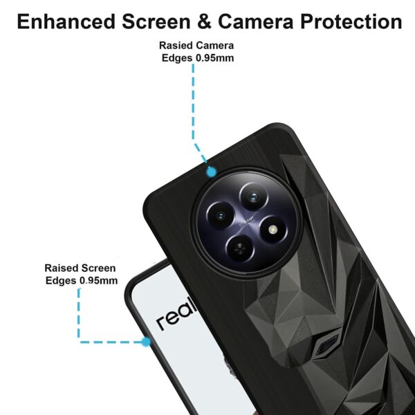 VIDO Silicone Exclusive Soft Back Case Cover for Realme 12 5G / Realme 12X 5G / Realme C65 5G/ Realme 13 5G(Shock Proof |360 Degree Complete Protection),Black