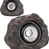 VISFLAIR Solar Rock Lights, 2 Pack Outdoor Decorative Garden Spotlights for Pathway, Walkway, Yard, Landscape, Patio (Dark Brown)