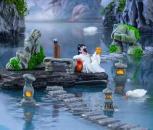 VRB Dec 7 Pcs Miniature Showpiece Set for Home Decor,Car VRB Dec 7 Pcs Miniature Showpiece Set for Home Decor,Car Dashboard,Valentine,Living Room,Gifts Figurines,Cake Decoration Items,Figurines for Home Decor. (7 Pcs Ancient Garden Miniature)