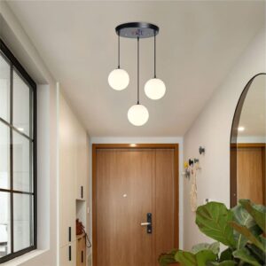 VRCT E27 Base Adjustable Mini Hanging Vintage Pendant Light Fixture VRCT E27 Base Adjustable Mini Hanging Vintage Pendant Light Fixture with 3-Light Globe Shade (White)(Metal)(Corded Electric)