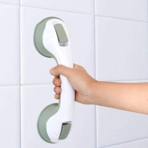 Vacuum Suction Easy to Grip Helping Handle for Bathroom Accessories // ABS Plastic Anti Slip Handrail Safety Handle for Shower, Bath for Old People Keeping Balance (1pcs)