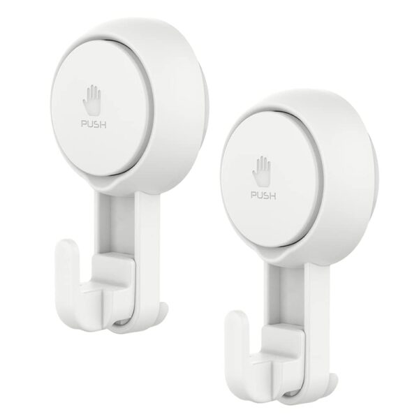 Vacuum Suction Hooks,Wall Clips For Hanging Towel,Clothes,Kitchen Utensils,Drill-Free Installation,Removable & Reusable Wall Mounted Bathroom Hanger,Pack Of_2 (Thin Hooks [Nr-0554]) - Abs,White