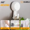 Vacuum Suction Hooks,Wall Clips For Hanging Towel,Clothes,Kitchen Utensils,Drill-Free Installation,Removable & Reusable Wall Mounted Bathroom Hanger,Pack Of_2 (Thin Hooks [Nr-0554]) - Abs,White