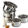 Vinod Stainless Steel Tope Set - 5 Pcs | 0.8, Vinod Stainless Steel Tope Set - 5 Pcs | 0.8, 1, 1.4, 1.8, & 2.2 litres | Patila Cookware Set Combo, Even Heat, Heavy Sandwich Bottom, Induction Compatible for Boiling and Cooking - 2 Year Warranty