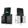WALLVIEW TECH Pack of 2 Wall Mounted Mobile Holder & WALLVIEW TECH Pack of 2 Wall Mounted Mobile Holder & Storage Case for Remote with Charging Port, Adjustable Viewing Angle, Multi-Purpose Wall Stand for Phones (White/Black)