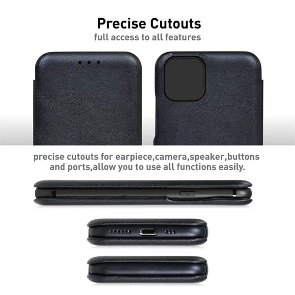 WHITBULL PU Leather Magnetic Premium Flip Cover with 2 Card Slot Compatible with Realme 15T 5G - Black