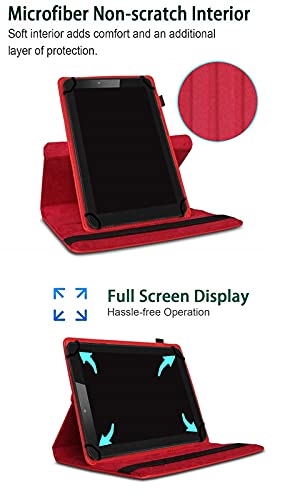 WHITBULL Rotate 360 Degree Universal [Standing Cover] Flip Cover Compatible with Realme Pad (10.4 inch) Red