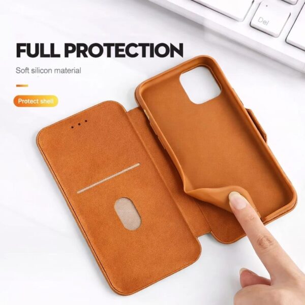 WHITBULL Slim Magnetic Closer Stand Leather Flip Case Cover Compatible with Google Pixel 10A - Brown