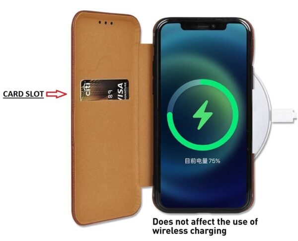 WHITBULL Smart Magnetic Closer Flip Cover Compatible with Redmi Note 15 Pro Plus 5G / Redmi Note 15 Pro+ 5G (Brown)