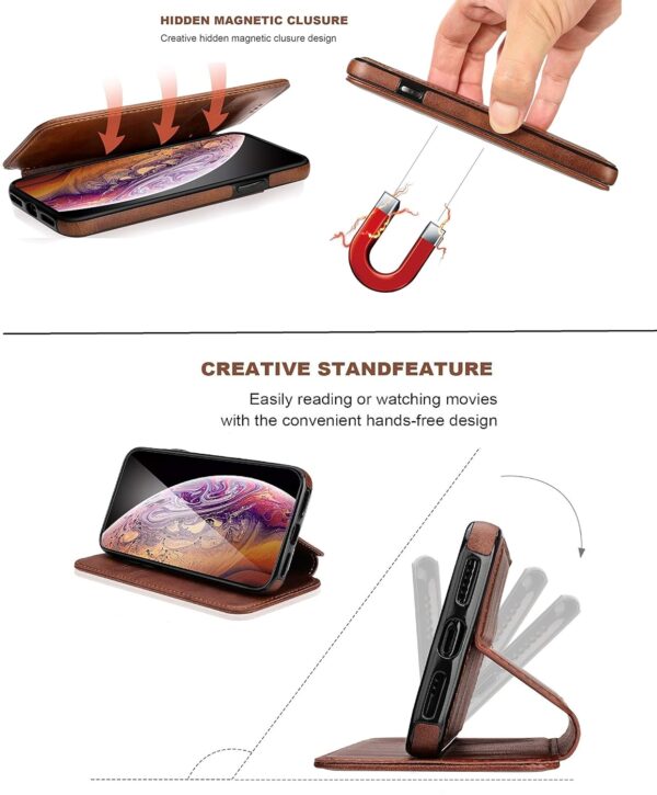 WHITBULL Smart Magnetic Closer Flip Cover Compatible with Redmi Note 15 Pro Plus 5G / Redmi Note 15 Pro+ 5G (Brown)