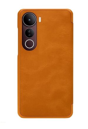 WHITBULL Soft Leather Wallet flip case kick Stand with Magnetic Closure Lightweight Slim flip Cover for Vivo Y400 Pro 5G - Brown