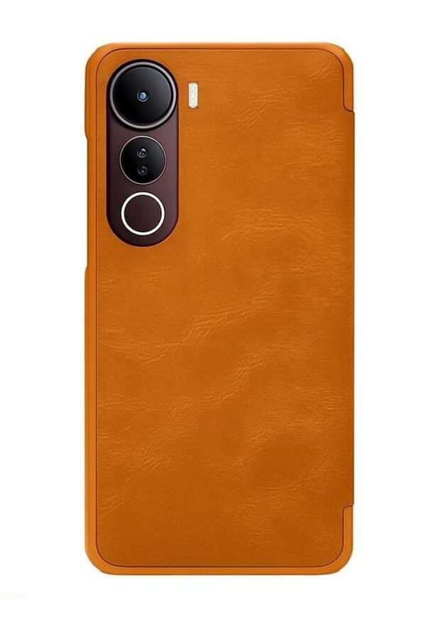 WHITBULL Soft Leather Wallet flip case kick Stand with Magnetic WHITBULL Soft Leather Wallet flip case kick Stand with Magnetic Closure Lightweight Slim flip Cover for Vivo Y400 Pro 5G - Brown