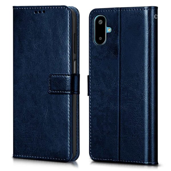 WOW IMAGINE Shock Proof Flip Cover Back Case Cover for Samsung Galaxy M06 5G | Galaxy F06 5G (Flexible | Leather Finish | Card Pockets Wallet & Stand | Blue)