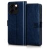 WOW IMAGINE Shock Proof Flip Cover Back Case Cover for Oppo Reno 15C 5G (Flexible | Leather Finish | Card Pockets Wallet & Stand | Blue)