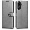 WOW IMAGINE Shock Proof Flip Cover Back Case for Samsung Galaxy M36 5G | Samsung Galaxy F36 5G (Magnetic Button Flip Case | Wallet Pockets & Stand | Leather Finish | Stone Grey)