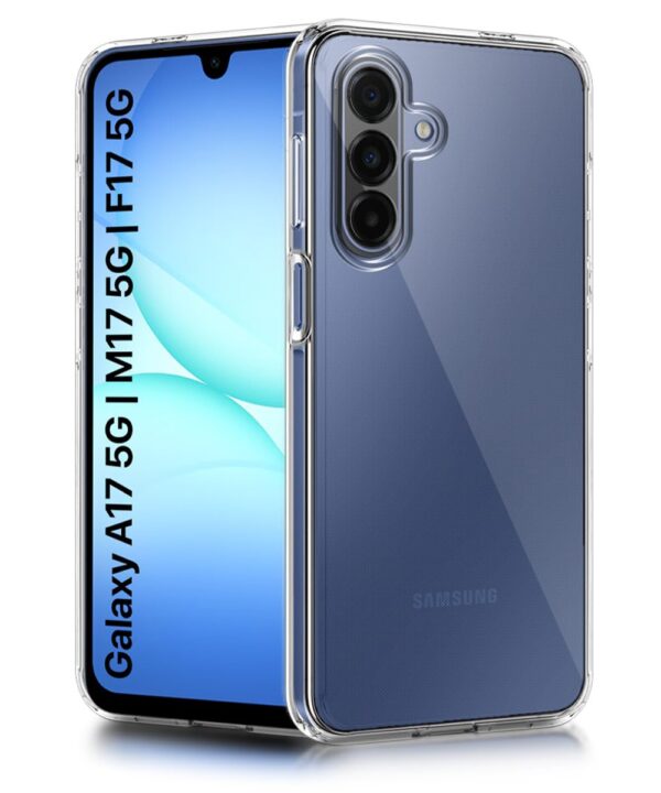 WOW IMAGINE Transparent Back Cover Case for Samsung Galaxy A17 5G | Galaxy M17 5G | F17 5G | Raised Bumps for Full Device & Camera Protection Shockproof TPU Silicone Mobile Cover – Transparent
