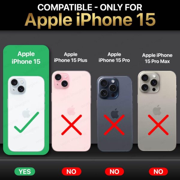 WOW IMAGINE Ultra-Hybrid Back Case Cover for iPhone 15 Compatible with MagSafe | Sleek Hard Crystal Clear Back | Drop & Camera Protection | Shockproof Mobile Case For iPhone 15 (PC & TPU, Transparent)