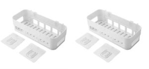 Wall Mounted Plastic Storage Shelf Multipurpose Organizer Rack for Bathroom Kitchen Utensils Toiletries and Daily Essentials (2)