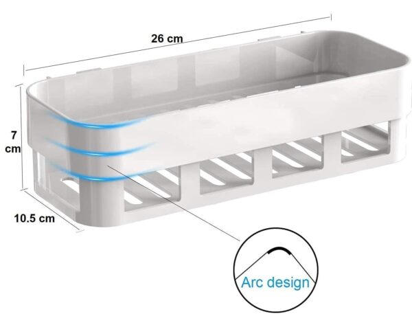 Wall Mounted Plastic Storage Shelf Multipurpose Organizer Rack for Bathroom Kitchen Utensils Toiletries and Daily Essentials (2)