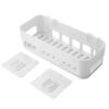 Wall Mounted Storage Shelf Organizer for Kitchen and Bathroom No Drill Adhesive Rack for Toiletries Spices Shower Accessories Holder Box