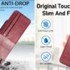 Wallet Case with Card Holder Slim Fit PU Leather Protective Flip Phone Cover for Samsung Galaxy Z Flip 4 / Samsung Galaxy Z Flip 4 5G (2022 Modal)- (Red)
