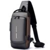 Waterproof Polyester Slim Unisex Crossbody Sling Bag Chest Backpack Men's Waterproof Polyester Slim Unisex Crossbody Sling Bag Chest Backpack Men's Shoulder Bag, Leisure Travel Handbag, Hard Shell Anti-Theft Chest Bag