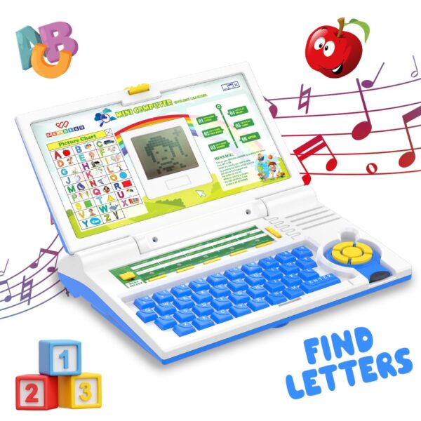 Wembley Educational Kids Laptop Learning Toy for 2-5 Years Boys Wembley Educational Kids Laptop Learning Toy for 2-5 Years Boys Girls Computer Toys for 3 Years Fun Activity Learning Alphabet,Letter,Words,Games,Mathematics,Music,Logic Memory Tool - Blue
