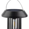 Whimsical Solar Hanging Lantern Outdoor Decorative Light Waterproof LED Garden Lamp with Warm Glow for Balcony Patio Yard Pathway (Black)