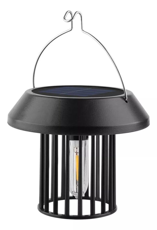 Whimsical Solar Hanging Lantern Outdoor Decorative Light Waterproof LED Garden Lamp with Warm Glow for Balcony Patio Yard Pathway (Black)