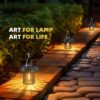Whimsical Solar Hanging Lantern Outdoor Decorative Light Waterproof LED Garden Lamp with Warm Glow for Balcony Patio Yard Pathway (Black)