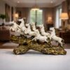 White 19 Inch Running 7 Victory Horses Resin Statue for White 19 Inch Running 7 Victory Horses Resin Statue for Vastu and Feng Shui | Home Office Living Room Decor Showpiece