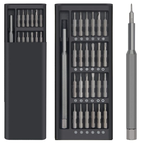 Windspeed 24 in 1 Mini Screwdriver Set with Case, Small Windspeed 24 in 1 Mini Screwdriver Set with Case, Small Screwdriver Set of Flathead and Phillips, Screwdrivers Magnetic Micro Screwdriver Kit for Electronics,Jewelers,PC,Glasses,Watch,Phone, Black