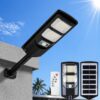 XERGY 50W Solar LED Street Light with Remote – 96 LEDs, Motion Sensor, Dusk to Dawn Sensor, IP67 Waterproof, 3W Solar Panel, 2000mAh Battery – Outdoor Lighting for Garden, Yard, Driveway, Garage