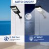 XERGY 50W Solar LED Street Light with Remote – 96 LEDs, Motion Sensor, Dusk to Dawn Sensor, IP67 Waterproof, 3W Solar Panel, 2000mAh Battery – Outdoor Lighting for Garden, Yard, Driveway, Garage