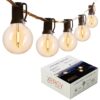 XERGY Outdoor String Lights 15 Feet G40 Globe Lights with 15 Edison LED Break Proof Bulbs +1 Extra, Light for Backyard Terrace Garden Balcony Party Decor for Home Decoration