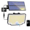 XERGY Solar LED Flood Light – 310 LED Curved Wide-Angle Outdoor Security Wall Light with Motion Sensor & Remote Control | Waterproof | 5-Meter Attached Cable for Home, Garden, Parking, Gate & Yard