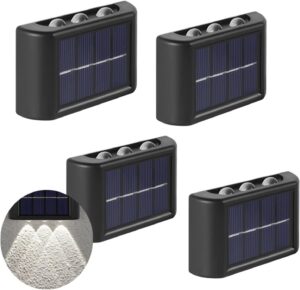 XIBO 6 LED Wall Solar Light Solar Security Lights Solar Wall Light Outdoor Waterproof Balcony Wall Lights for Courtyard Street Landscape Garden Decor Lamp Outdoor Wall Lamp.
