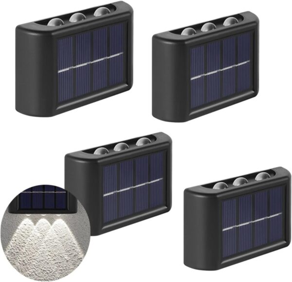 XIBO 6 LED Wall Solar Light Solar Security Lights Solar Wall Light Outdoor Waterproof Balcony Wall Lights for Courtyard Street Landscape Garden Decor Lamp Outdoor Wall Lamp.