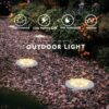 XSOURCE Solar Ground Lights, Solar Disk Lights Outdoor Waterproof Solar Garden Lights for Pathway Outdoor in-Ground Lawn Yard Deck Patio Walkway (4)