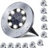 XSOURCE Solar Ground Lights Waterproof Solar Garden Lights Upgraded Outdoor Garden Waterproof Bright in-Ground Lights Landscape Lights for Pathway Yard Deck Lawn Patio Walkway (Cool White, Pack of 4)