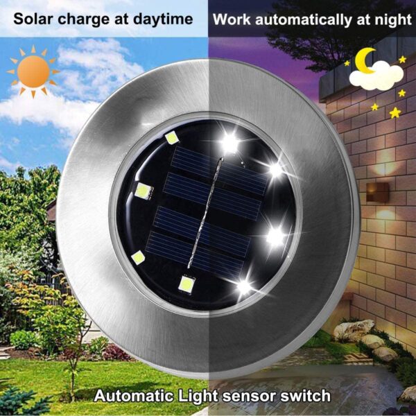 XSOURCE Solar Ground Lights Waterproof Solar Garden Lights Upgraded Outdoor Garden Waterproof Bright in-Ground Lights Landscape Lights for Pathway Yard Deck Lawn Patio Walkway (Cool White, Pack of 4)