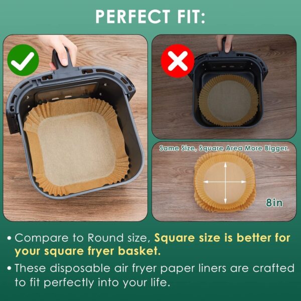 ZELKEY-100-PCS-Air-Fryer-Paper-Sheets-Disposable-Paper-Liner-for-Microwave-Oil-Proof-Air-Fryer-Parchment-Paper-for-Frying-Baking-Cooking-Roasting-and-Microwave-Square-8-INCH.jpg ZELKEY 100 PCS Air Fryer Paper Sheets, Disposable Paper Liner for Microwave, Oil-Proof Air Fryer Parchment Paper for Frying, Baking, Cooking, Roasting and Microwave (Square 8 INCH)