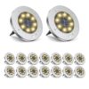 ZGWJ Solar Ground Lights,16 Pack Waterproof Solar Garden Lights, Upgraded Outdoor Garden Waterproof Bright in-Ground Lighting, Landscape Lighting for Pathway,Yard,Deck,Lawn,Patio,Walkway Warm White